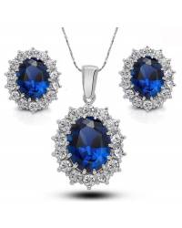 Buy Online Crunchy Fashion Earring Jewelry Blue & Silver-Toned Circular Drop Earrings Jewellery CFE1174