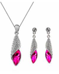 Buy Online Crunchy Fashion Earring Jewelry Maroon Dual Droplet Drop Earrings Jewellery CFE0387