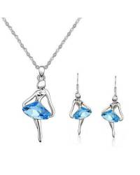 Buy Online Crunchy Fashion Earring Jewelry Blue Dual Droplet Drop Earrings Jewellery CFE0379
