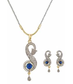Zircon S Blue Pendant Necklace
