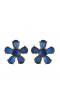 Blue Crystal  Flower Pendant Set