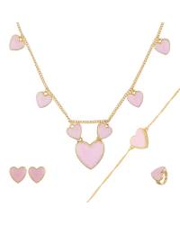 Buy Online Crunchy Fashion Earring Jewelry Valentine Hearts Pendant Necklace Jewellery CFN0340