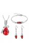 Paradiso Glitz Collection Red Austrian Crystal Droplet Pendant Set