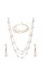 Pearl  Multi Layer Necklace Bracelet Earrings Set for Women