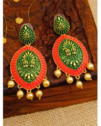 Buy Online Royal Bling Earring Jewelry Gold-Plated Kundan Stone Dangler Pink Pearl Studs Earring RAE1870 Jewellery RAE1870