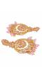 Gold-Plated Pink Kundan Heavy Earrings With Pearls RAE0853
