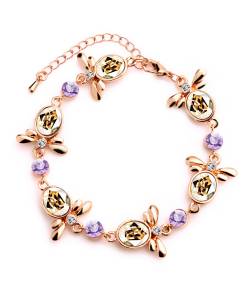Austrain Pink Crystal Charm Bracelet 
