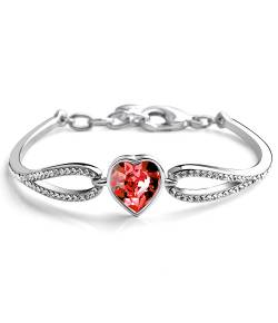 Red Heart Crystal Bracelet for Girls
