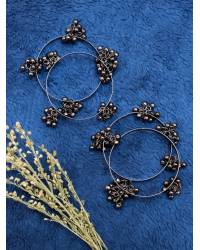 Buy Online Crunchy Fashion Earring Jewelry SwaDev  American Diamond  Silver Floral Ring SDJR0001 Bangle Sets SDJR0001