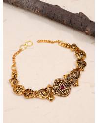 Buy Online Crunchy Fashion Earring Jewelry SwaDev Ethinc Gold-Plated  Pearl Red Stone Kada Bracelet  SDJB0015 Bracelets & Bangles SDJB0015