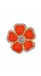 Gold-Plated Floral Design Orange Color Brooch CFBR0087