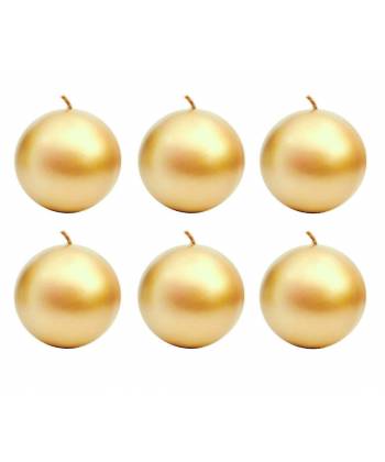 Unscented  Golden  Ball Candle (Pack  of  -6)