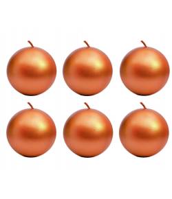 Unscented  Rose Gold   Ball Candle (Pack  of  -6)