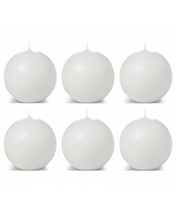 Unscented  White  Ball Candle (Pack  of  -6)