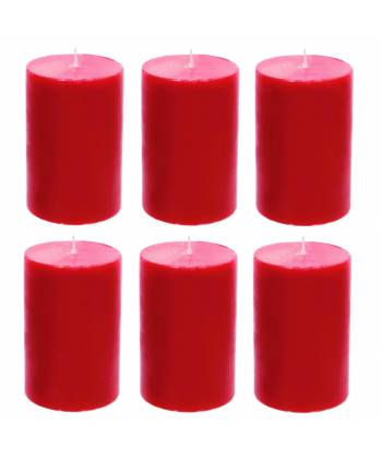 Unscented  Red  Pillar Candle (Pack  of  -6)