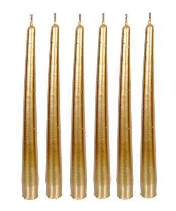 Unscented  Golden  Taper Candle (Pack  of  -6)