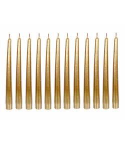Unscented  Golden  Taper Candle (Pack  of  -12)