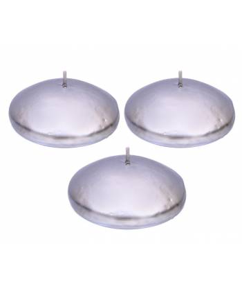 Unscented  Silver Floating  Candle (Pack  of  -3)