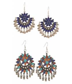 Blue & Multi-Colour bohemian Dangler Earring combo