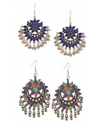 Blue & Multi-Colour bohemian Dangler Earring combo