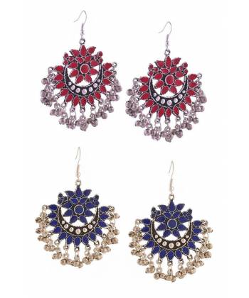 Red & Blue bohemian Dangler Earring combo