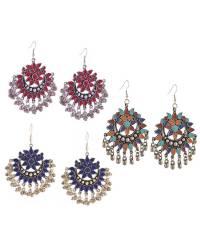 Buy Online Crunchy Fashion Earring Jewelry Red & Deep Brown Crystal metal Drop earring Jewellery CMB0137