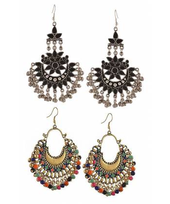 Tiaraz Fashion German Silver Beaded Earrings