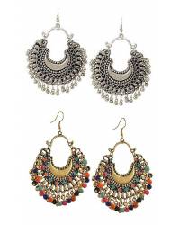 Buy Online Crunchy Fashion Earring Jewelry Golden & Silver mirror Bohemian Dangle Earring  Jewellery CMB0034