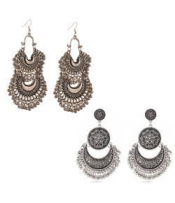 Oxidised Silver Afghan Earrings Alloy Earring