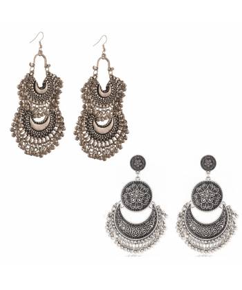 Oxidised Silver Afghan Earrings Alloy Earring