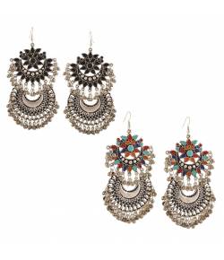 Multi & Black bohemian Dangler Earring Combo