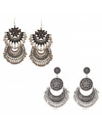 Buy Online Crunchy Fashion Earring Jewelry Gold-plated Sterling Oval Meenakari Studd Blue Drop & Dangler Earrings RAE1747 Earrings RAE1747