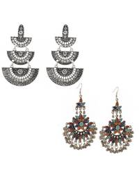 Buy Online Crunchy Fashion Earring Jewelry Sky Beaded Evil Eye Stud Earrings - Handmade Jewellery for Drops & Danglers CFE2021