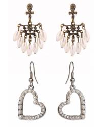 Buy Online Crunchy Fashion Earring Jewelry Multicolored Beaded Heart Stud Earrings - Perfect Valentine's Da Drops & Danglers CFE2222