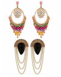 Buy Online Crunchy Fashion Earring Jewelry Gold-plated Sterling Oval Meenakari Studd Blue Drop & Dangler Earrings RAE1747 Earrings RAE1747