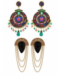 Buy Online Royal Bling Earring Jewelry Indian Traditional Meenakari Kundan Studded  Green  Jhumka Hoop Style Earrings  RAE1375 Jewellery RAE1375
