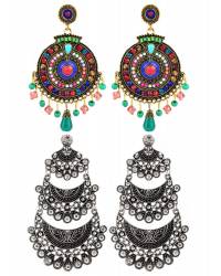 Buy Online Crunchy Fashion Earring Jewelry Sky Beaded Evil Eye Stud Earrings - Handmade Jewellery for Drops & Danglers CFE2021