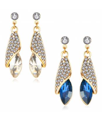 Arcelia & Aqua Blue Drop Earrings