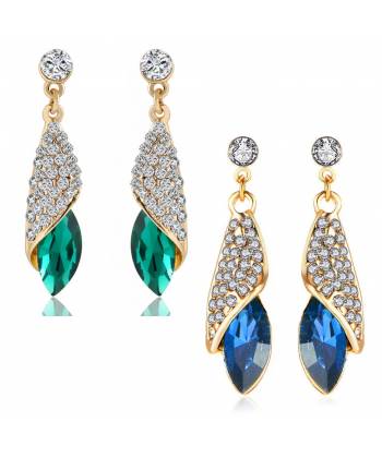 Green & Aqua Blue Drop Earrings