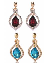 Buy Online Royal Bling Earring Jewelry Crunchy Fashion Gold-Tone Grey Dual Peacock  Pearl & Stone Jhumka Earrings RAE2306 Drops & Danglers RAE2306