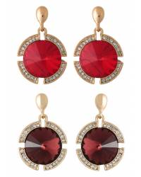 Buy Online Royal Bling Earring Jewelry Oxidised Silver  Enamel  Red Pearl Pearls Jhumka Earrings RAE1776 Jewellery RAE1776