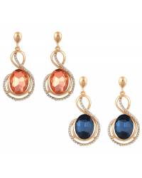 Buy Online Royal Bling Earring Jewelry Crunchy Fashion Ethnic Gold Plated  Kundan Work Sky Blue Pearl Dangler Earrings RAE2104 Earrings RAE2104