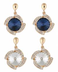 Buy Online Crunchy Fashion Earring Jewelry Brown & Peach Crystal Metal Drop Earring Jewellery CMB0129