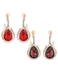 Buy Online Crunchy Fashion Earring Jewelry Peach & Black Crystal Droplet Earrings Jewellery CMB0110