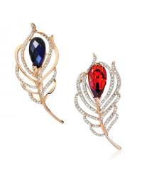 Buy Online Crunchy Fashion Earring Jewelry Navy Blue & Gold-Toned Stone-Studded Jewellery CFE1256
