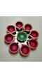Amroha Crafts 9 Pcs Diya Tray for Diwali Gift/Decorations Clay Handmade Diya 001
