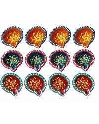 Buy Online Crunchy Fashion Earring Jewelry Amroha Crafts 12 Diya Set for Diwali Gift/Decorations Clay Handmade Diya 33  CFDIYA033