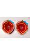 Amroha Crafts 2 Pcs Big Diya Set of Clay Handmade Diya 007