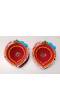 Amroha Crafts 2 Pcs Big Diya Set of Clay Handmade Diya 007