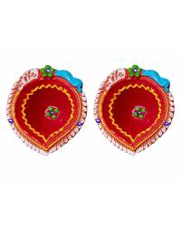 Buy Online Crunchy Fashion Earring Jewelry Amroha Crafts 4 Pcs Diya Set of Clay Handmade Diya  02  CFDIYA002
